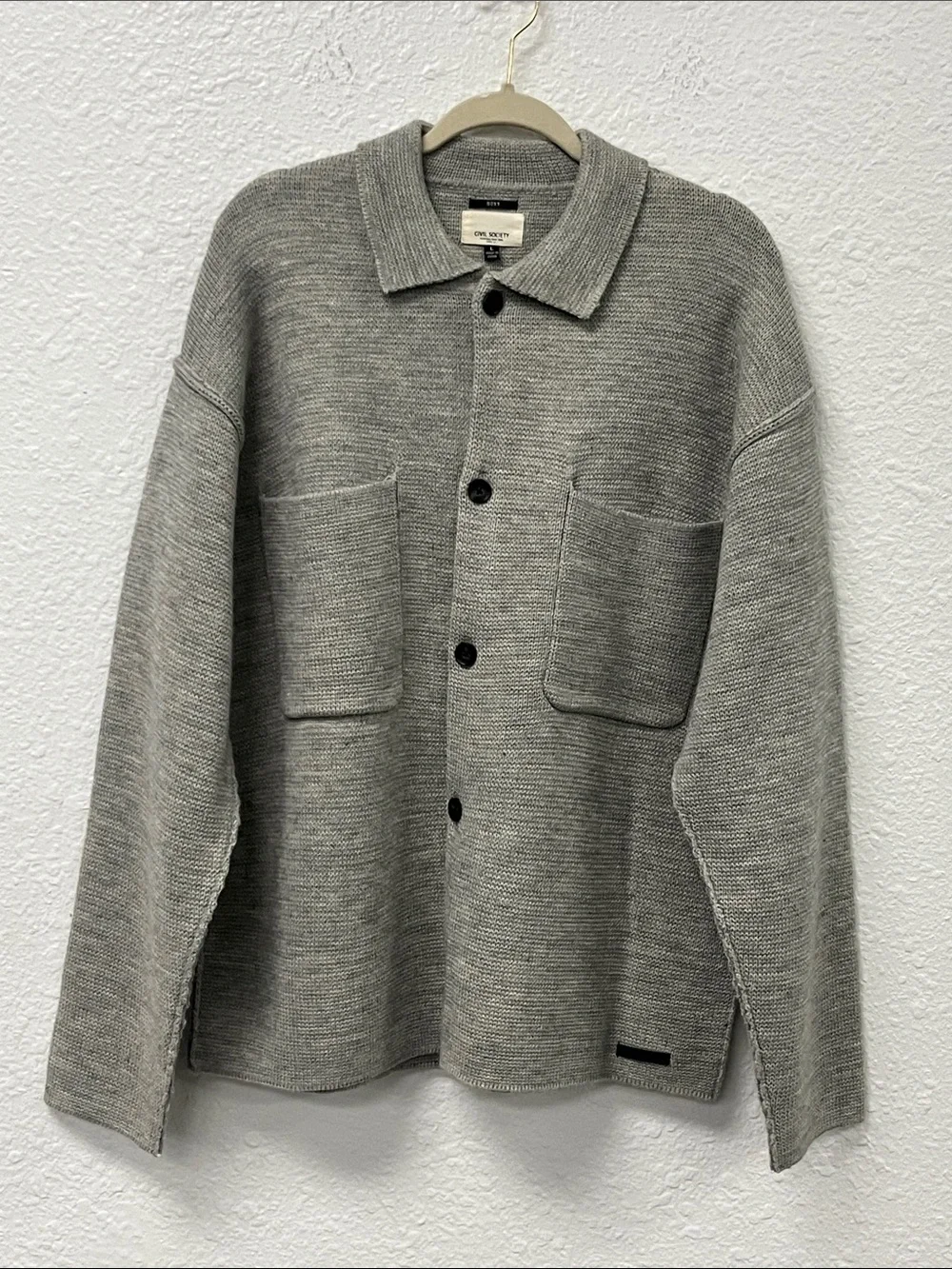 Civil Society Light Gray Knit Shirt Jacket #1224